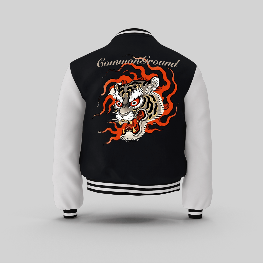 BREATHING FIRE TIGER UNISEX VARSITY JACKET - COMMONGROUND