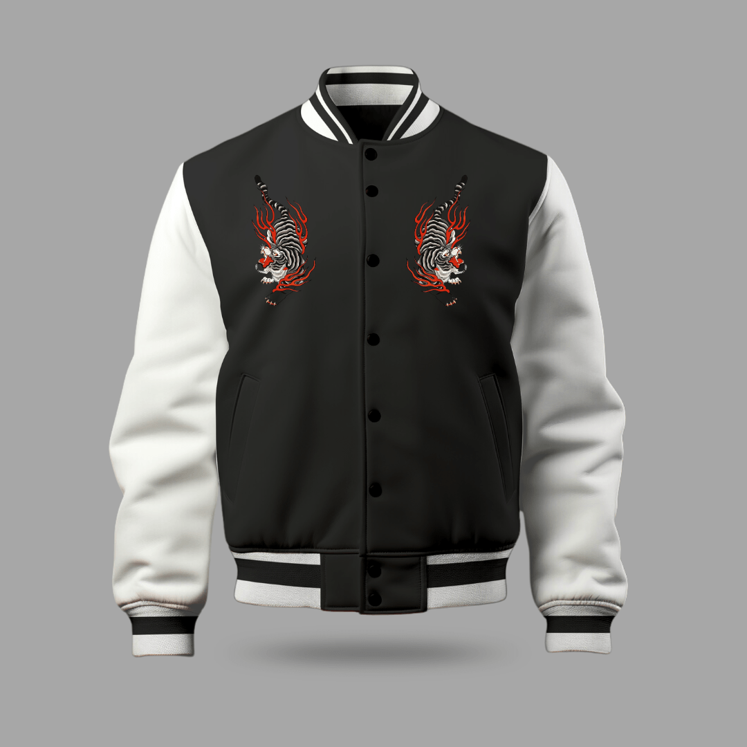 BREATHING FIRE TIGER UNISEX VARSITY JACKET - COMMONGROUND