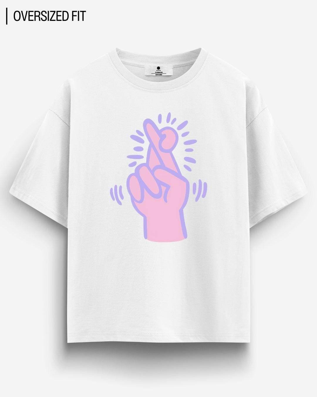 FINGERS CROSSED OVERSIZED T - SHIRT - COMMONGROUND