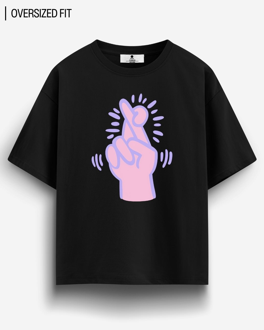 FINGERS CROSSED OVERSIZED T - SHIRT - COMMONGROUND