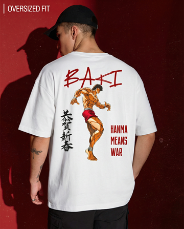BAKI HANMA MEANS WAR OVERSIZED T-SHIRT