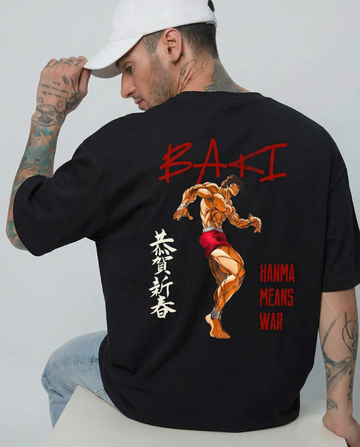 BAKI HANMA MEANS WAR OVERSIZED T-SHIRT