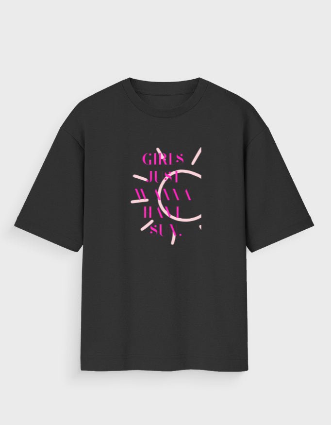 GIRLS WANNA HAVE SUN OVERSIZED T - SHIRT - COMMONGROUND