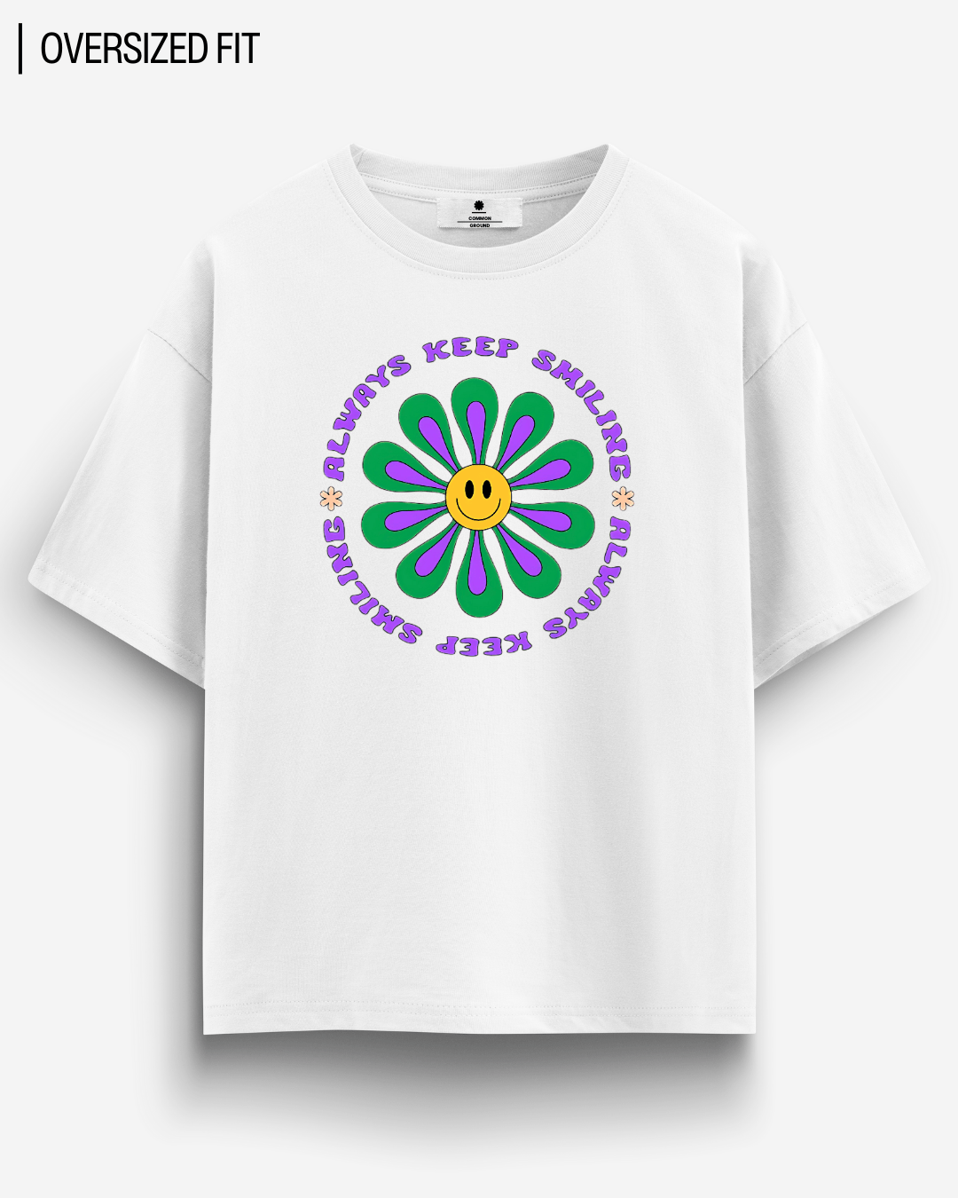 KEEP SMILING OVERSIZED T - SHIRT - COMMONGROUND