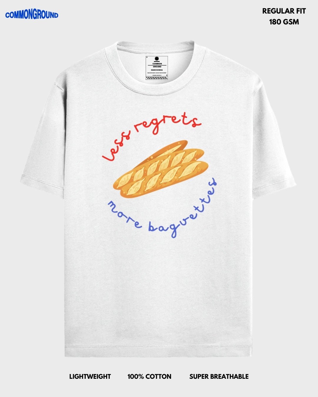 LESS REGRETS REGULAR T - SHIRT - COMMONGROUND