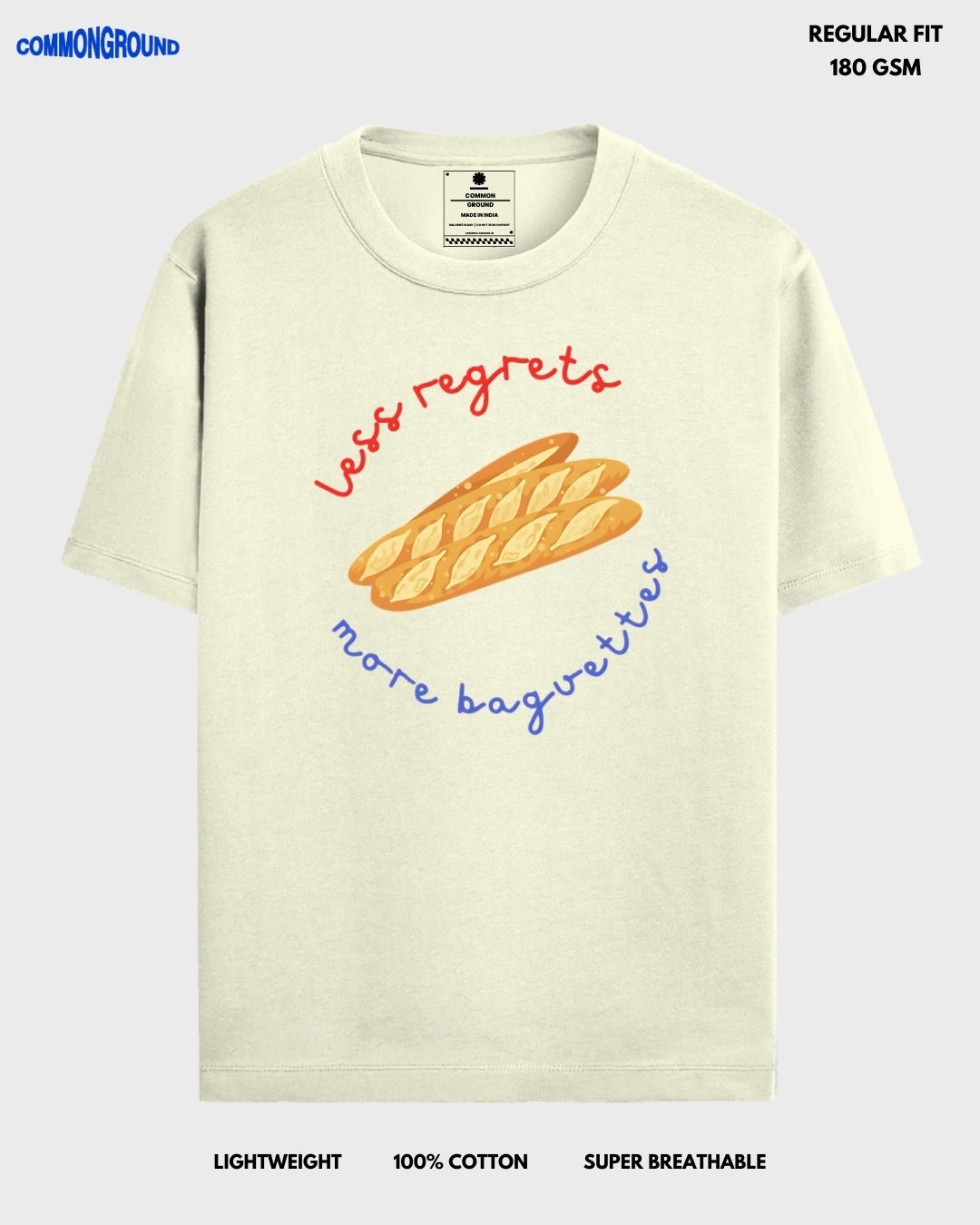 LESS REGRETS REGULAR T - SHIRT - COMMONGROUND
