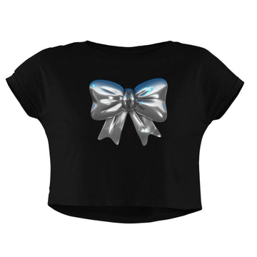 METALLIC BOW CROP TOP - COMMONGROUND