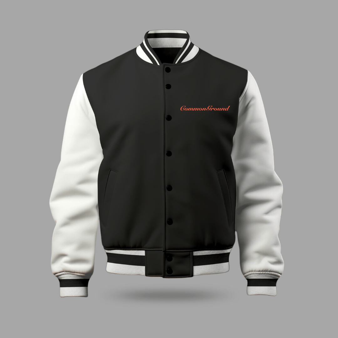 ORANGE LOGO UNISEX VARSITY JACKET - COMMONGROUND
