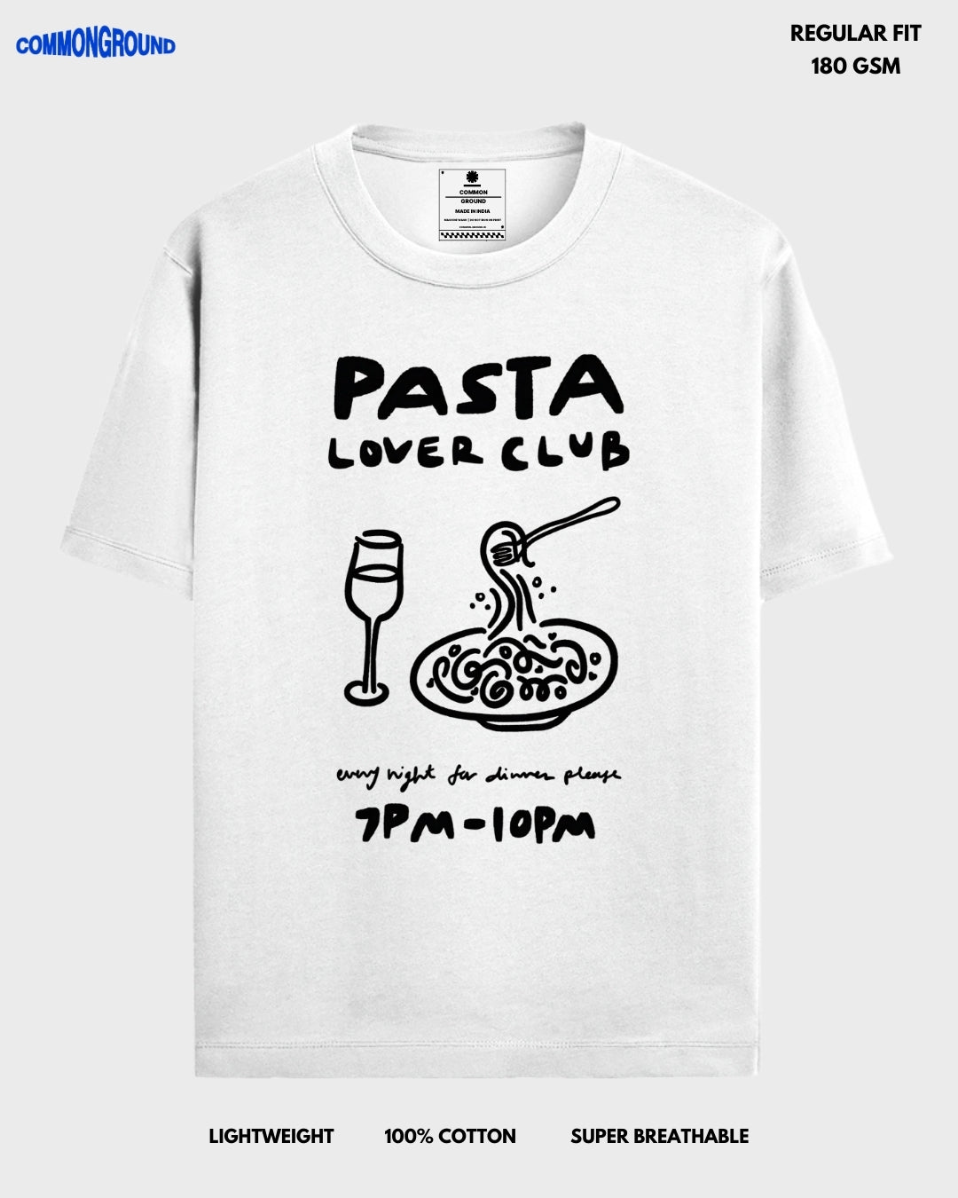 PASTA LOVER CLUB REGULAR T - SHIRT - COMMONGROUND