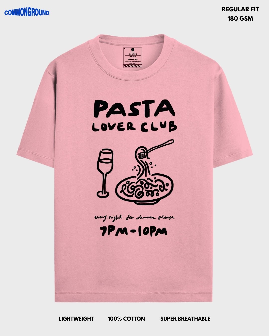 PASTA LOVER CLUB REGULAR T - SHIRT - COMMONGROUND