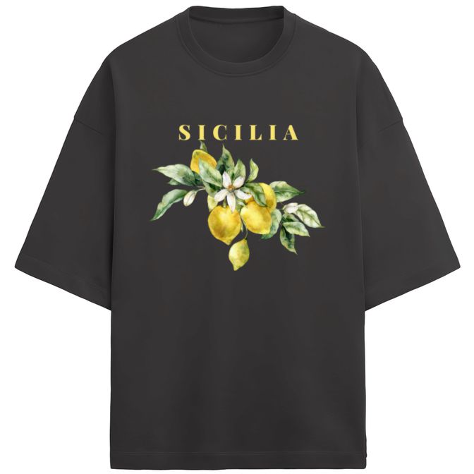 SICILIA BLACK OVERSIZED T - SHIRT - COMMONGROUND