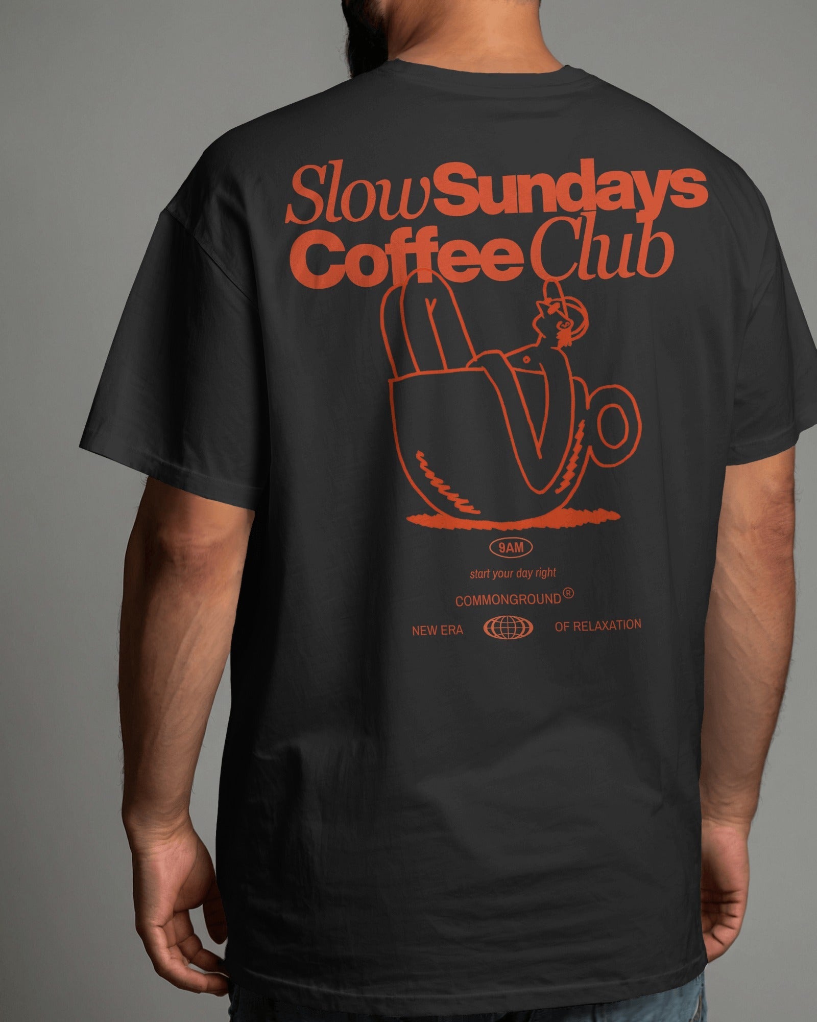 SLOW SUNDAYS COFFEE CLUB OVERSIZED T - SHIRT - COMMONGROUND