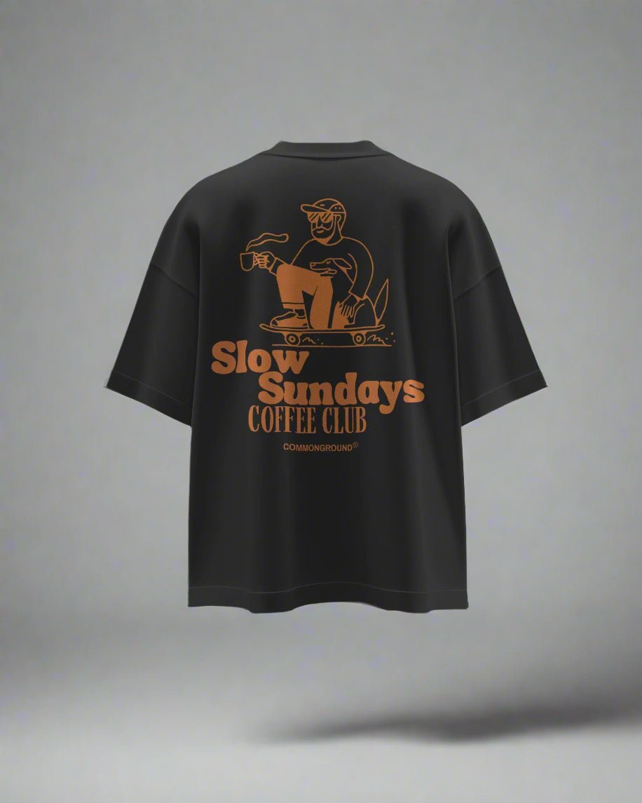 SLOW SUNDAYS COFFEE CLUB OVERSIZED T - SHIRT - COMMONGROUND
