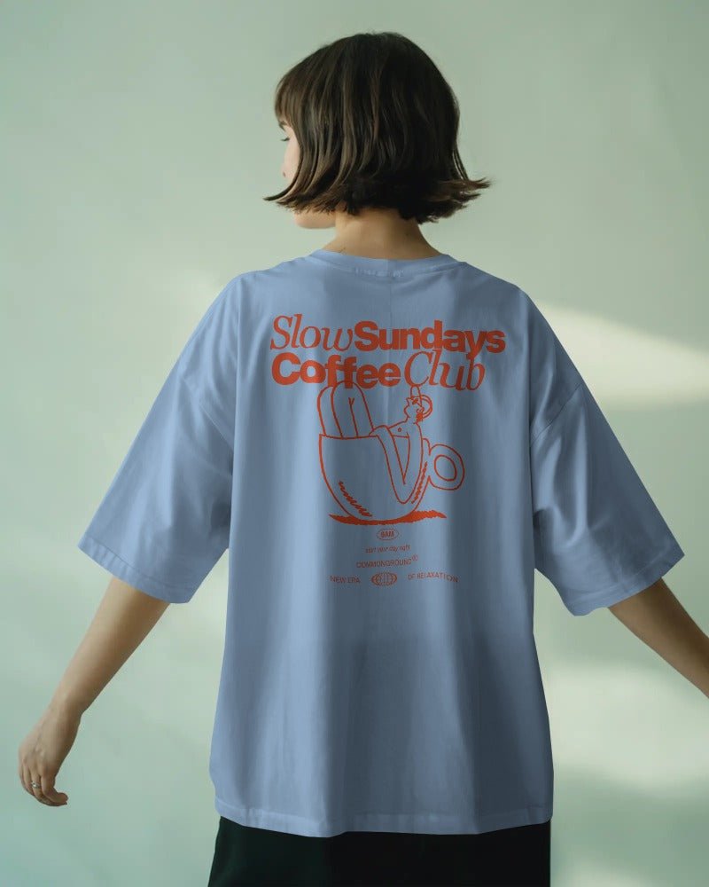 SLOW SUNDAYS COFFEE CLUB OVERSIZED T - SHIRT - COMMONGROUND