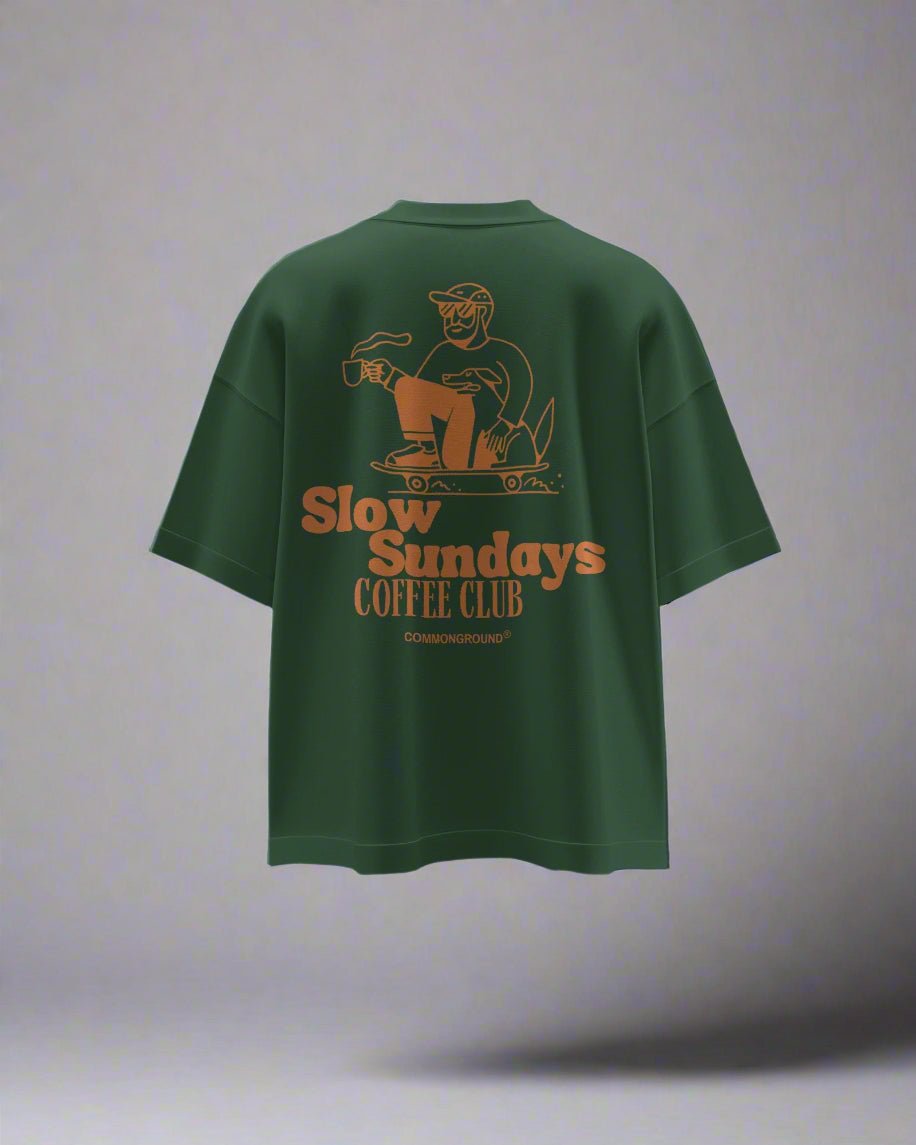 SLOW SUNDAYS COFFEE CLUB OVERSIZED T - SHIRT - COMMONGROUND
