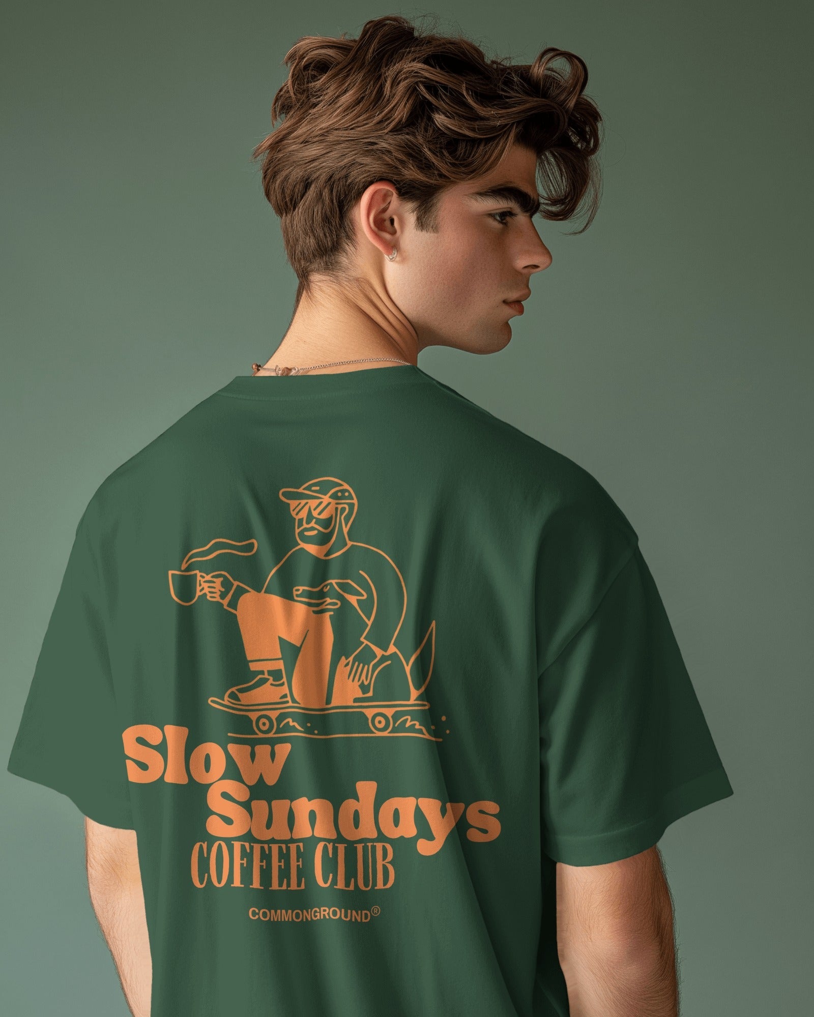 SLOW SUNDAYS COFFEE CLUB OVERSIZED T - SHIRT - COMMONGROUND