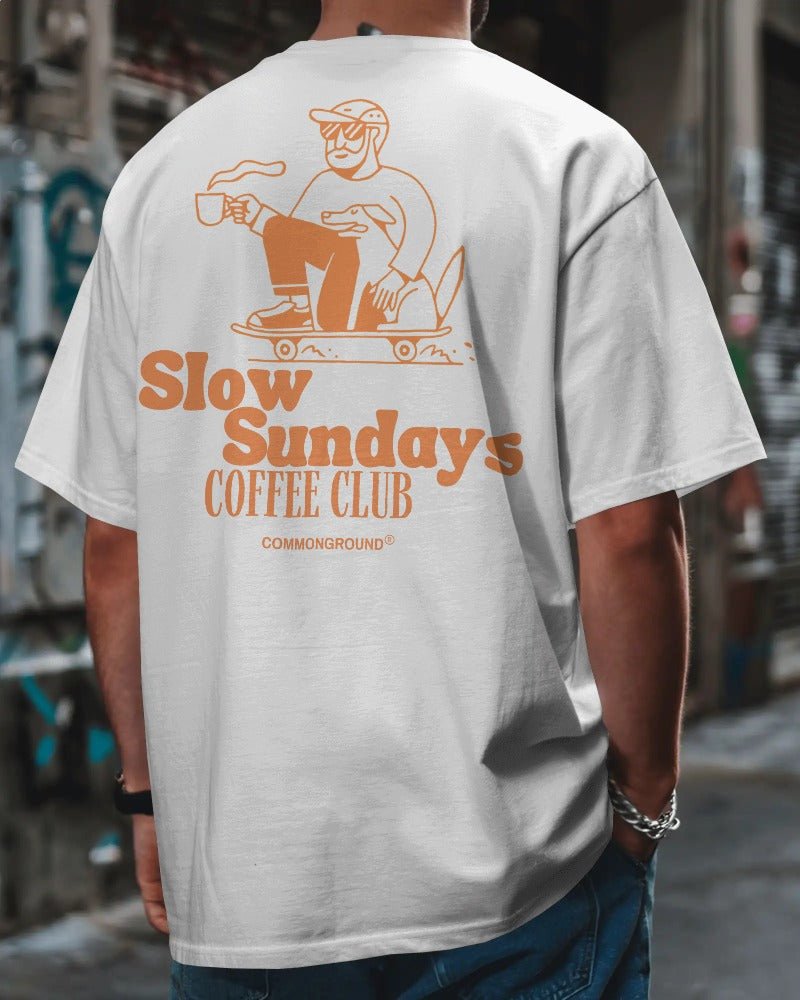 SLOW SUNDAYS COFFEE CLUB OVERSIZED T - SHIRT - COMMONGROUND