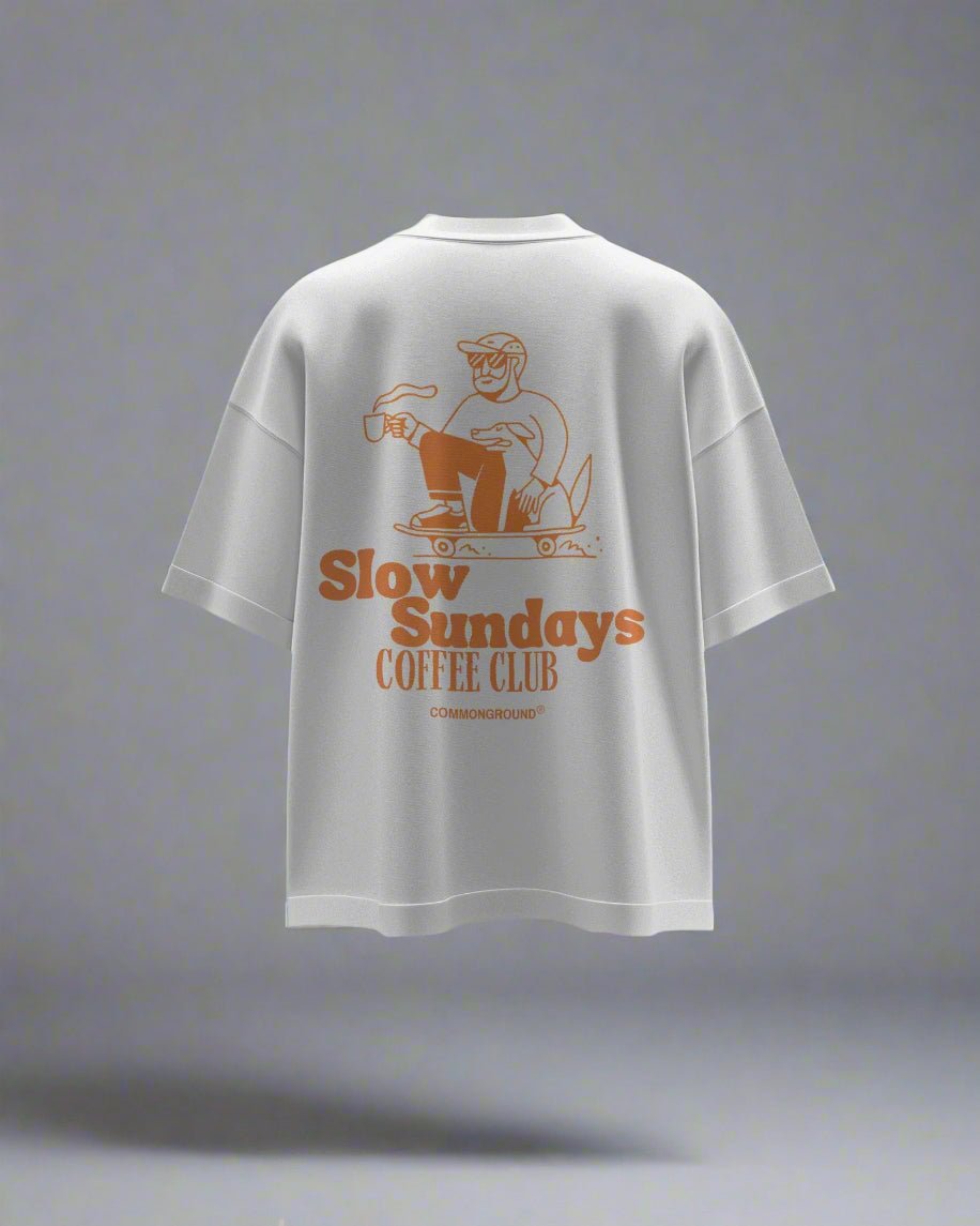 SLOW SUNDAYS COFFEE CLUB OVERSIZED T - SHIRT - COMMONGROUND