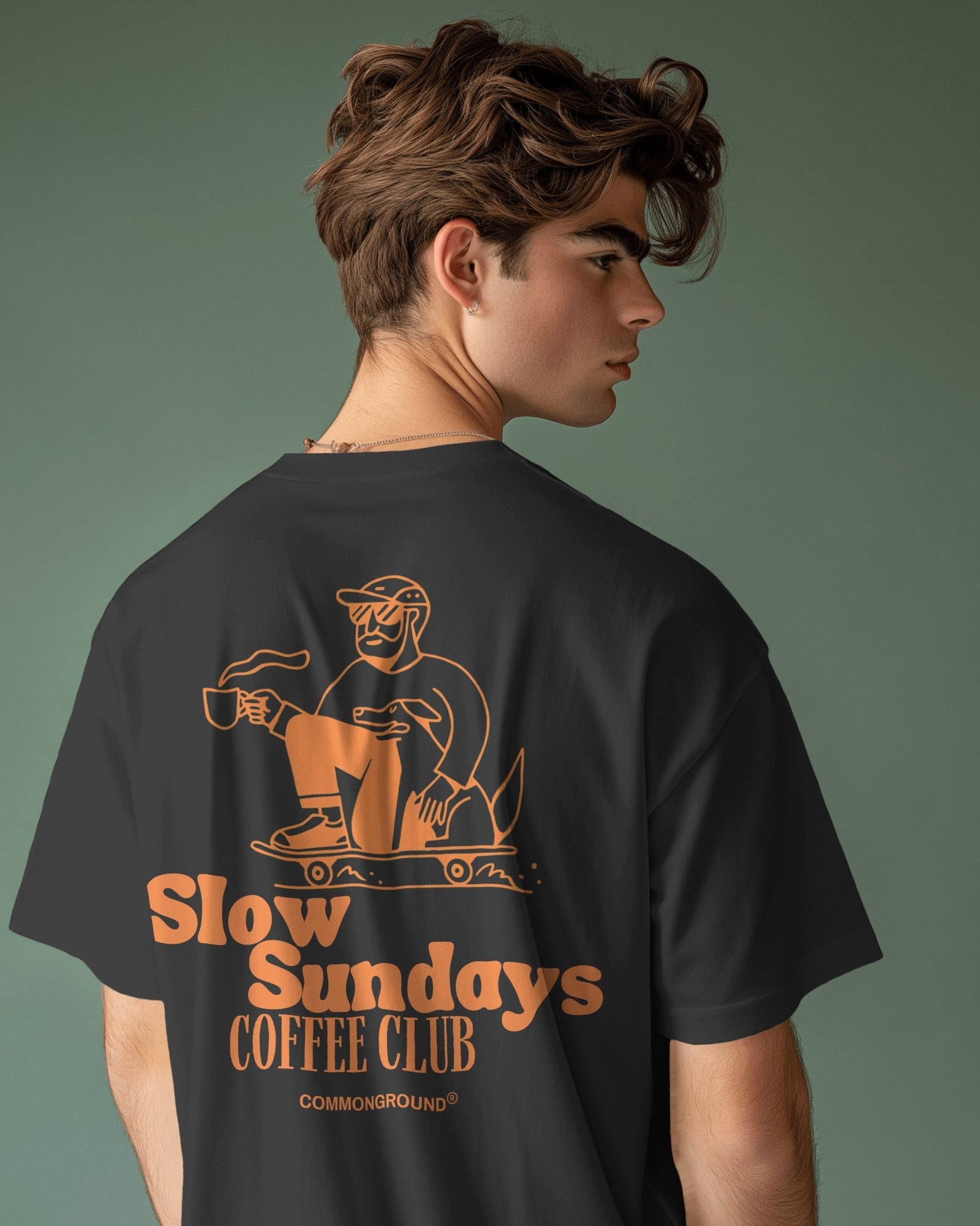 SLOW SUNDAYS COFFEE CLUB OVERSIZED T - SHIRT - COMMONGROUND
