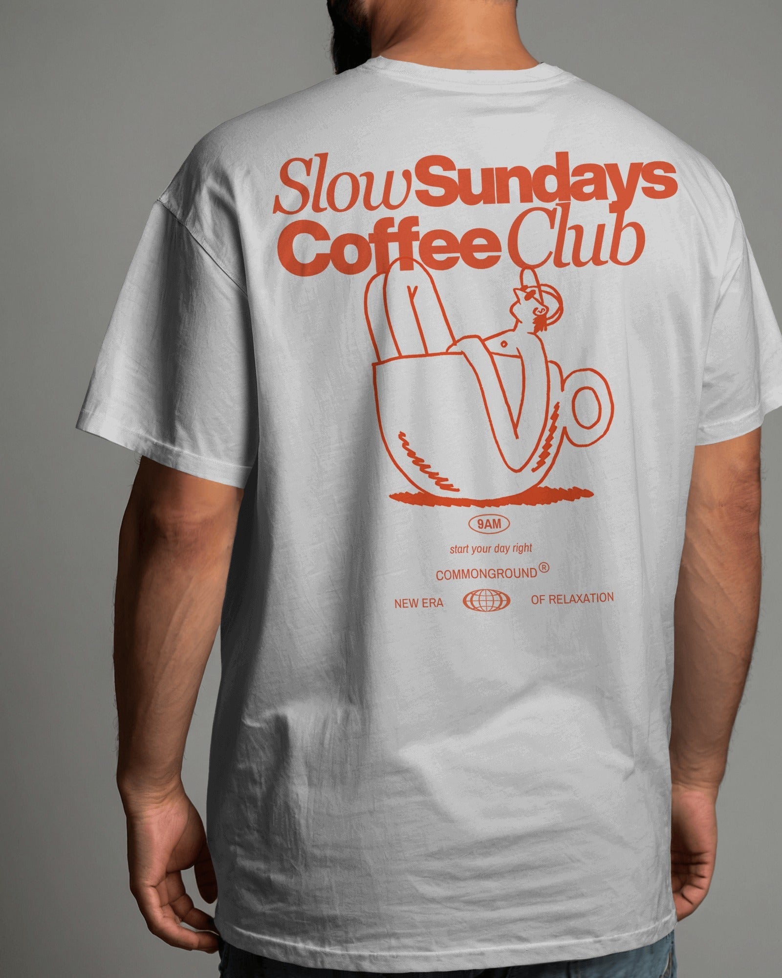 SLOW SUNDAYS COFFEE CLUB OVERSIZED T - SHIRT - COMMONGROUND
