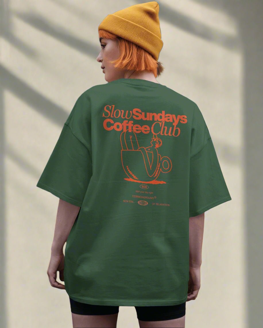 SLOW SUNDAYS COFFEE CLUB OVERSIZED T - SHIRT - COMMONGROUND