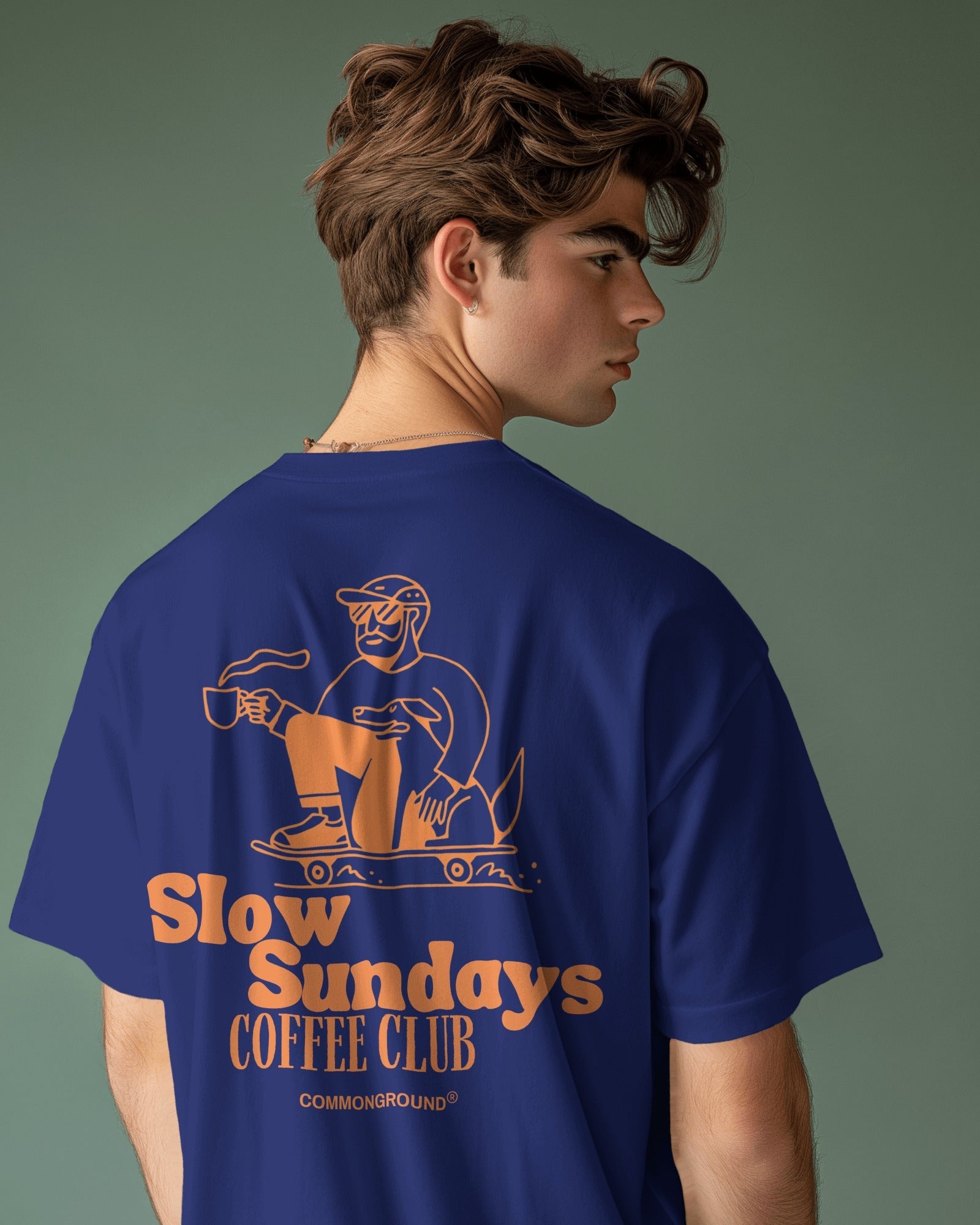 SLOW SUNDAYS COFFEE CLUB OVERSIZED T - SHIRT - COMMONGROUND