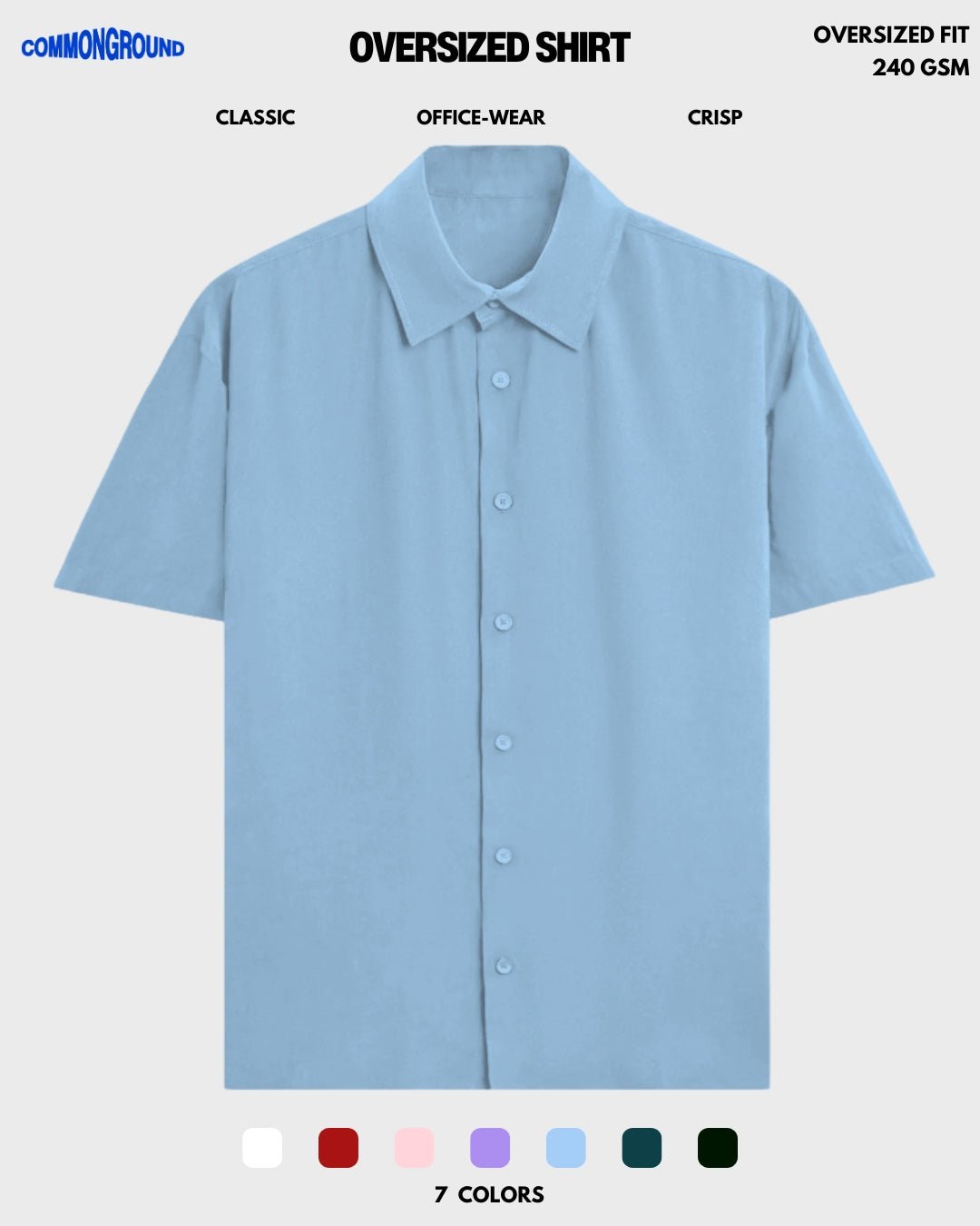 SOLID OVERSIZED SHIRT - COMMONGROUND