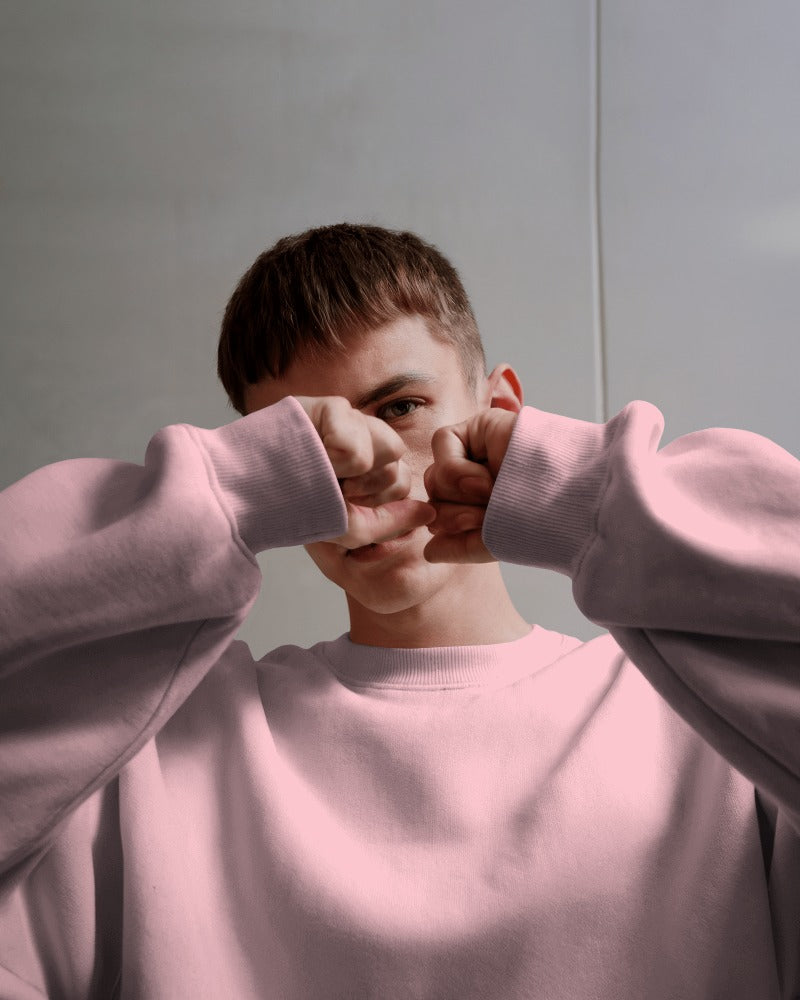 UNISEX LIGHT BABY PINK SWEATSHIRT