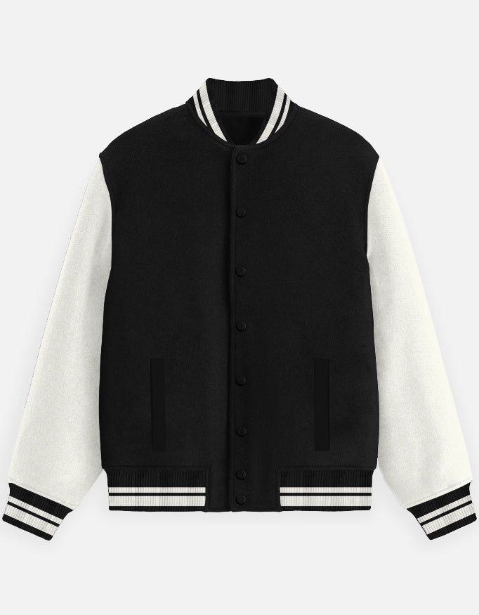 UNISEX BLACK VARSITY JACKET - COMMONGROUND