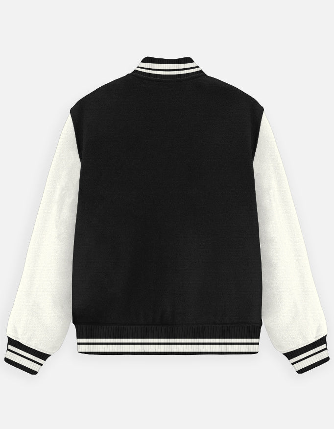 UNISEX BLACK VARSITY JACKET - COMMONGROUND