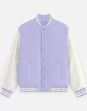 UNISEX LAVENDER VARSITY JACKET - COMMONGROUND