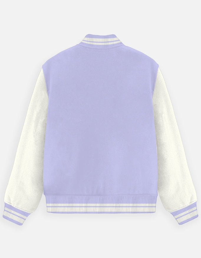 UNISEX LAVENDER VARSITY JACKET - COMMONGROUND