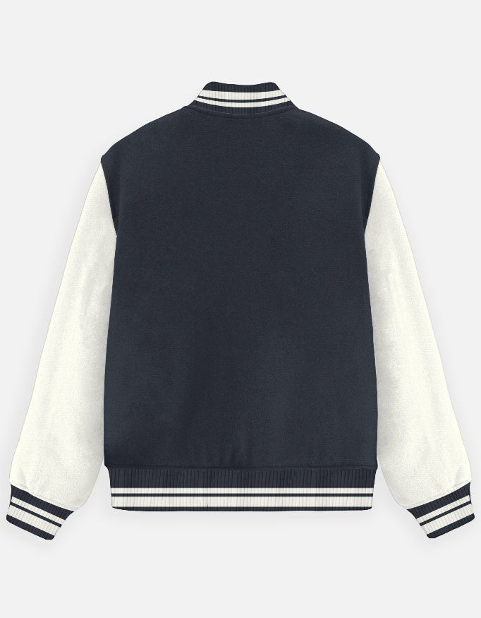 UNISEX NAVY BLUE VARSITY JACKET - COMMONGROUND