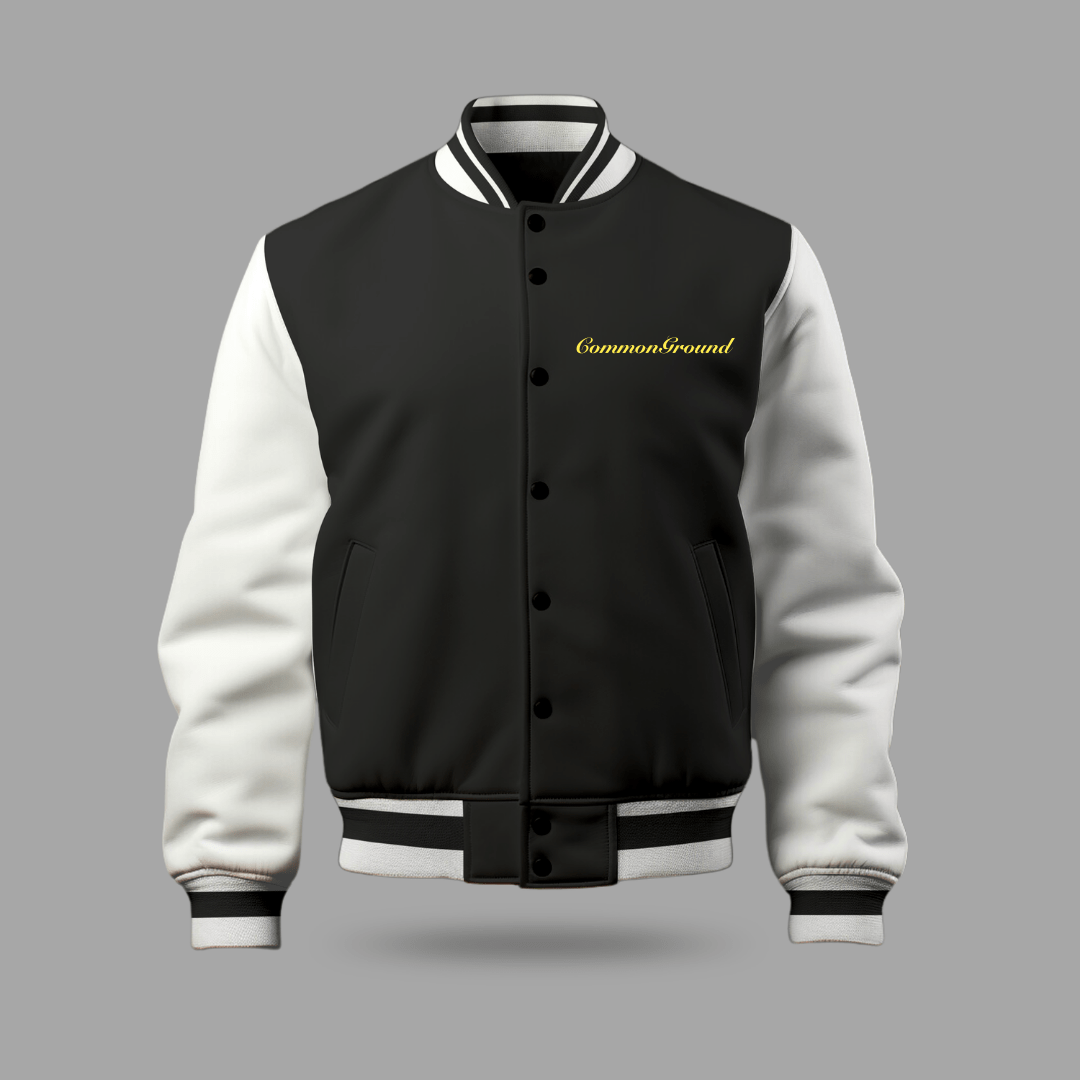 YELLOW LOGO UNISEX VARSITY JACKET - COMMONGROUND